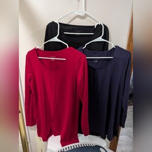 3 Medium Long Sleeve Tunic Shirts